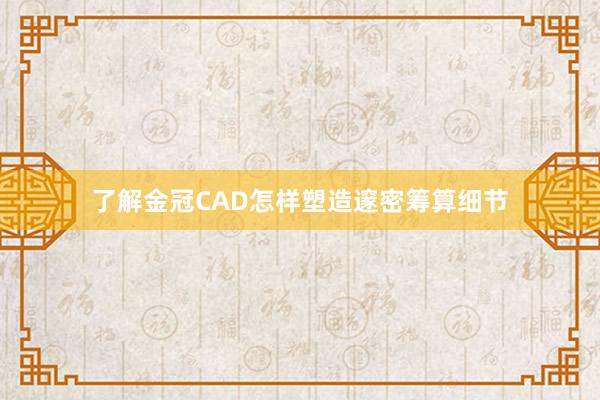 了解金冠CAD怎样塑造邃密筹算细节