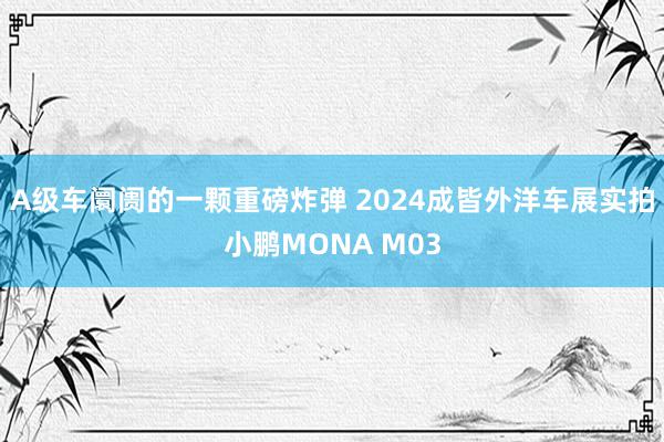 A级车阛阓的一颗重磅炸弹 2024成皆外洋车展实拍小鹏MONA M03