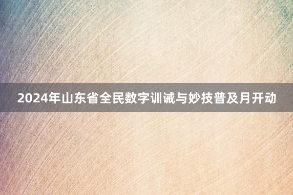 2024年山东省全民数字训诫与妙技普及月开动